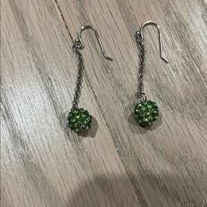 Elegant Green Crystal Drop Earrings